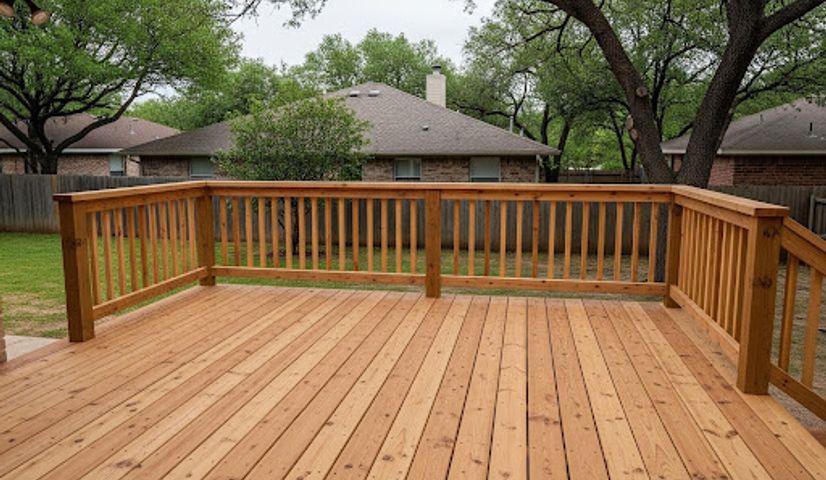 Custom wood deck installation by GardenGOAT in Austin TX