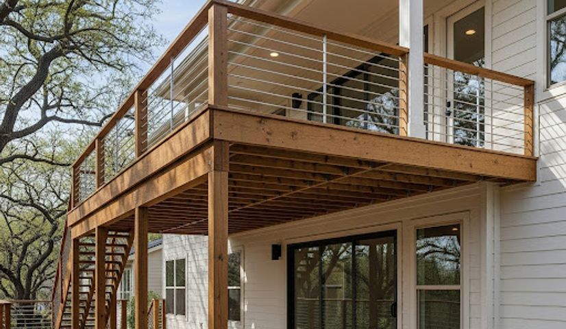 Second story elevated deck built in Austin TX
