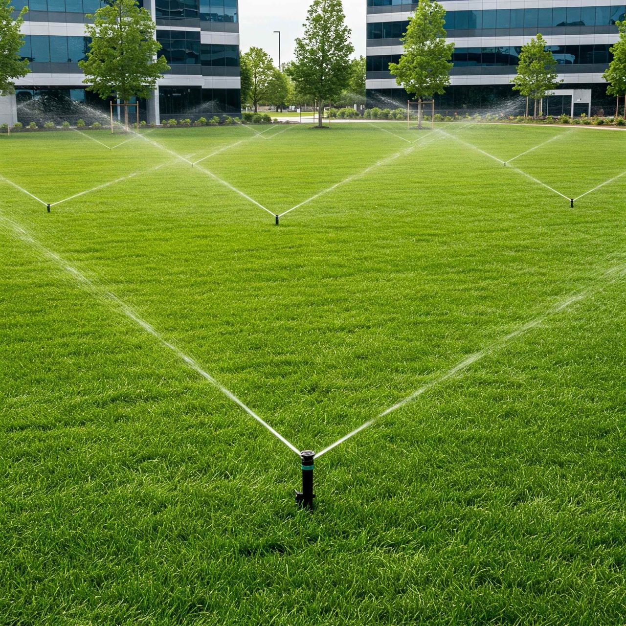 Commercial irrigation system installation on an Austin property