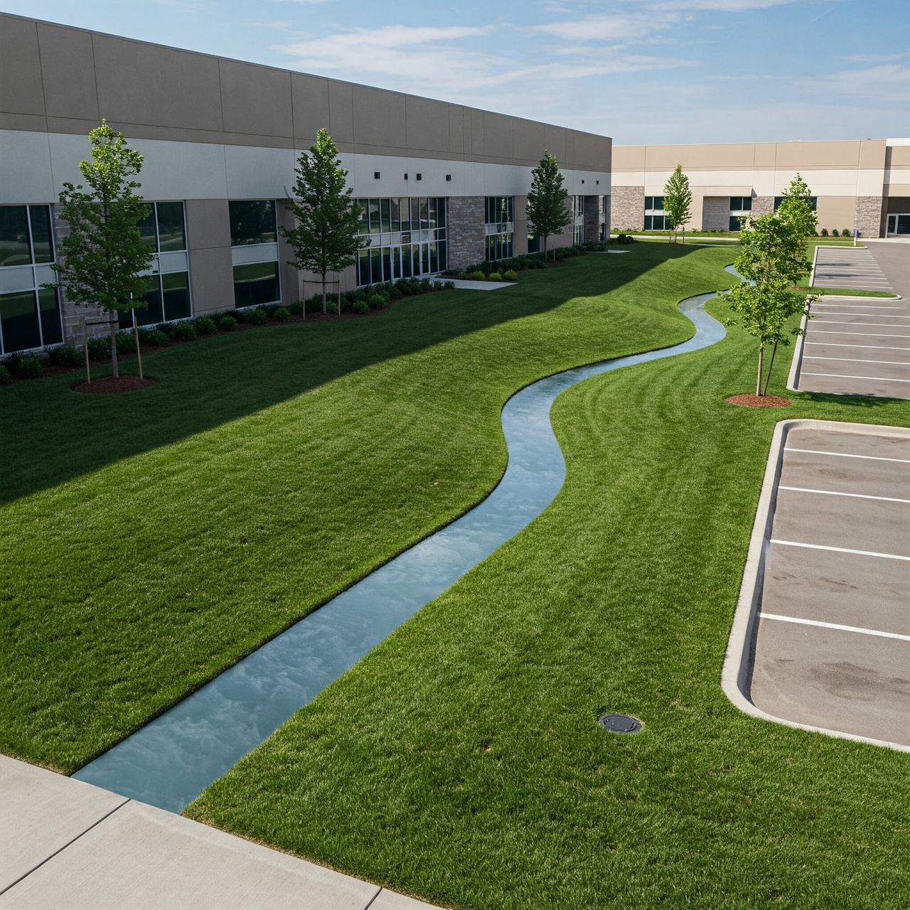 Commercial drainage and grading for an Austin development site