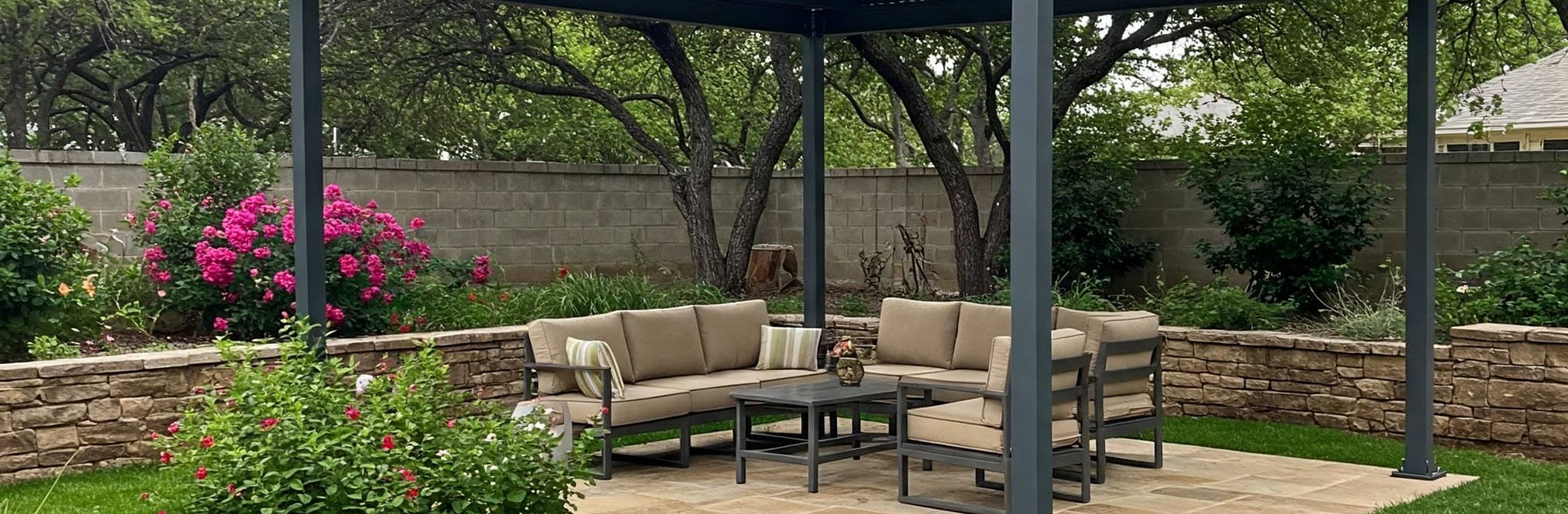Custom patio cover installation in Austin, TX