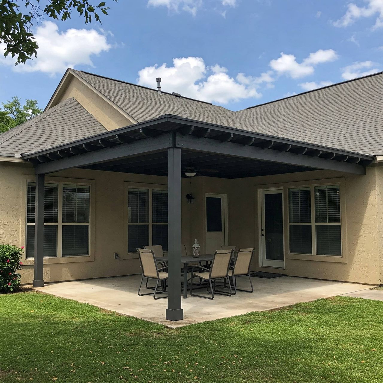 Patio cover framing and finish options in Austin, TX