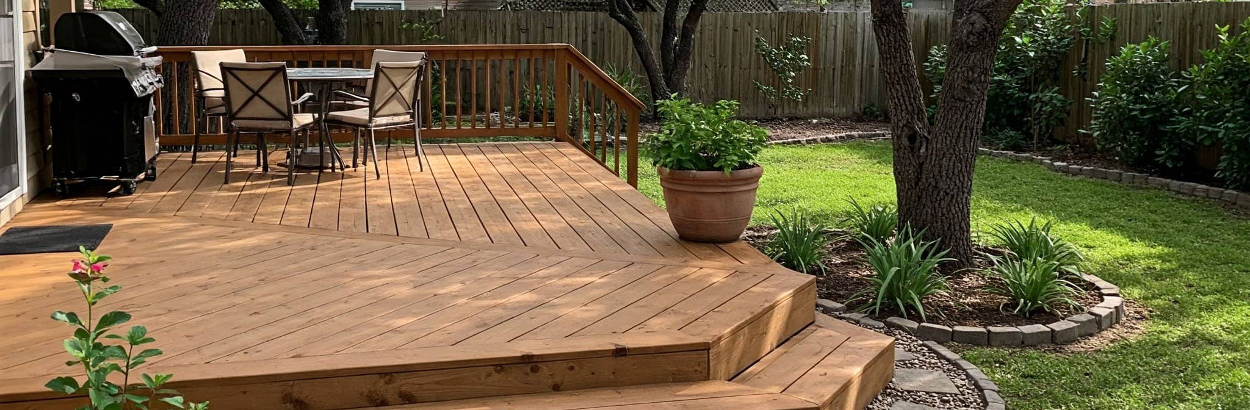 Custom deck installation for an Austin backyard