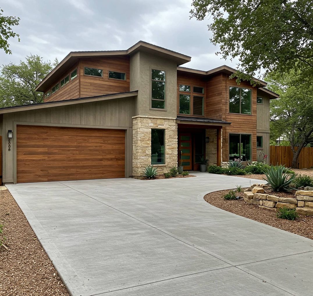 Concrete driveway installed by GardenGOAT in Austin TX