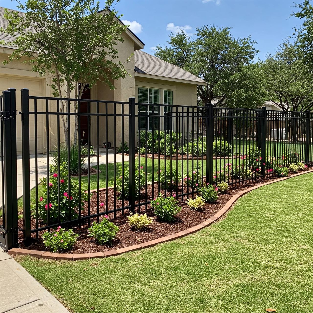 Custom fence installation on an Austin property