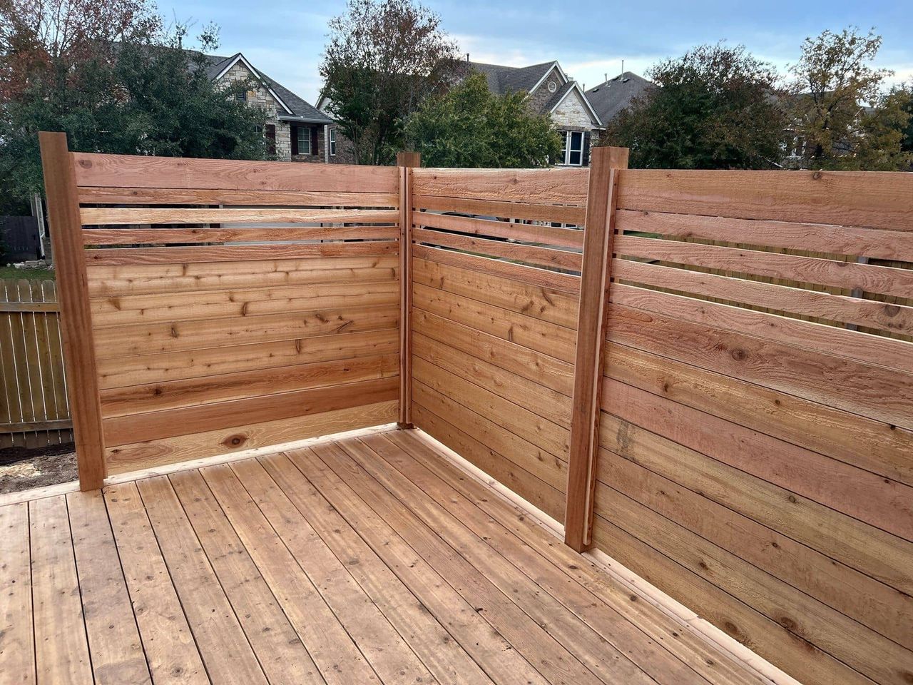Cedar and treated pine wood fencing in Austin, TX