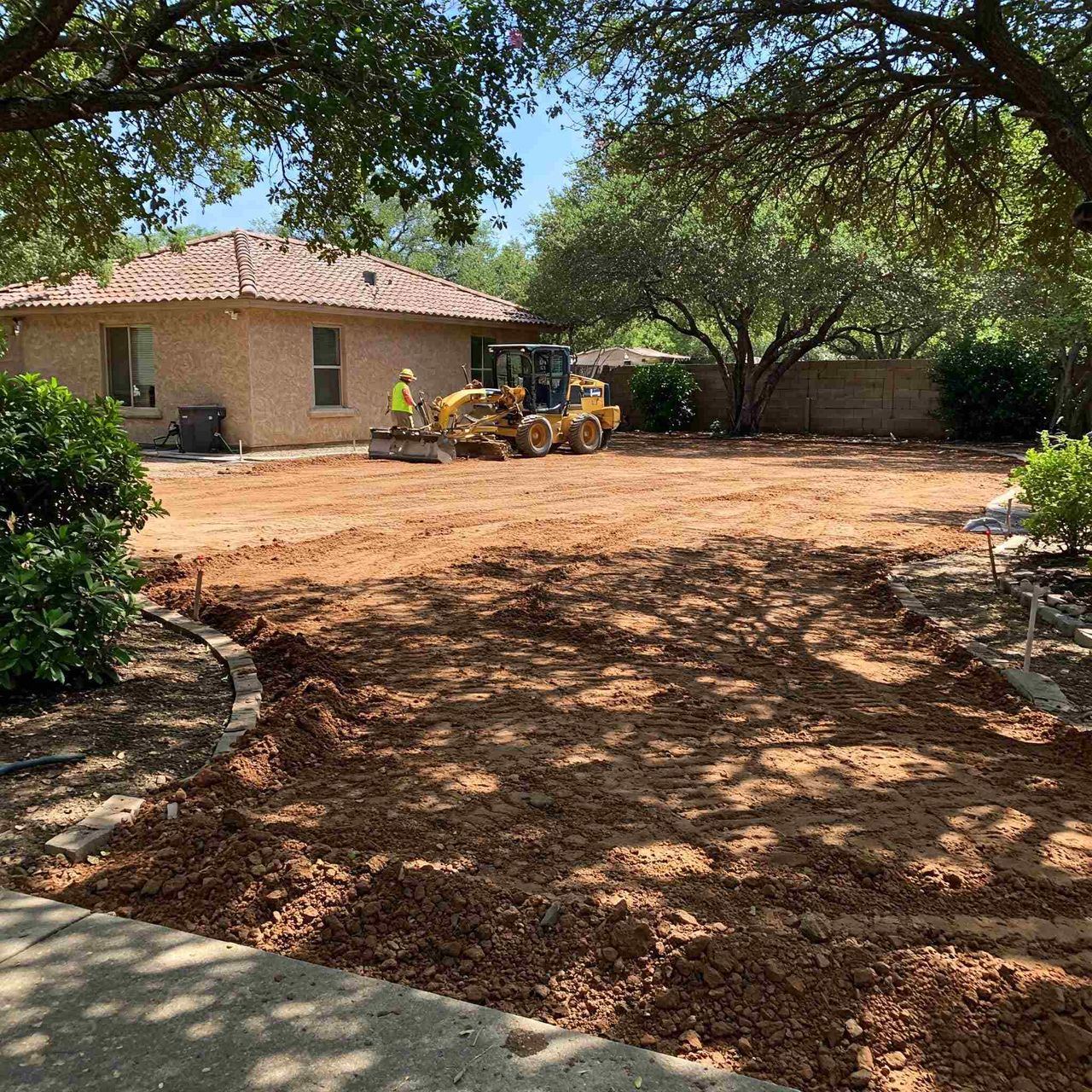 Lawn and sod prep grading for Austin residential yard