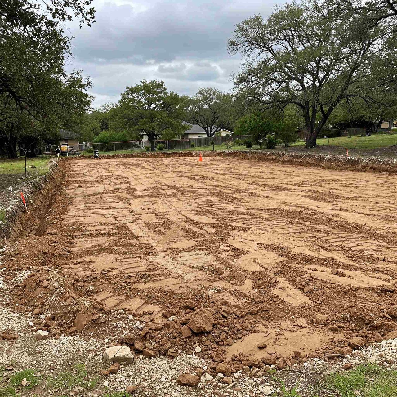 Rough grading for new construction site in Austin