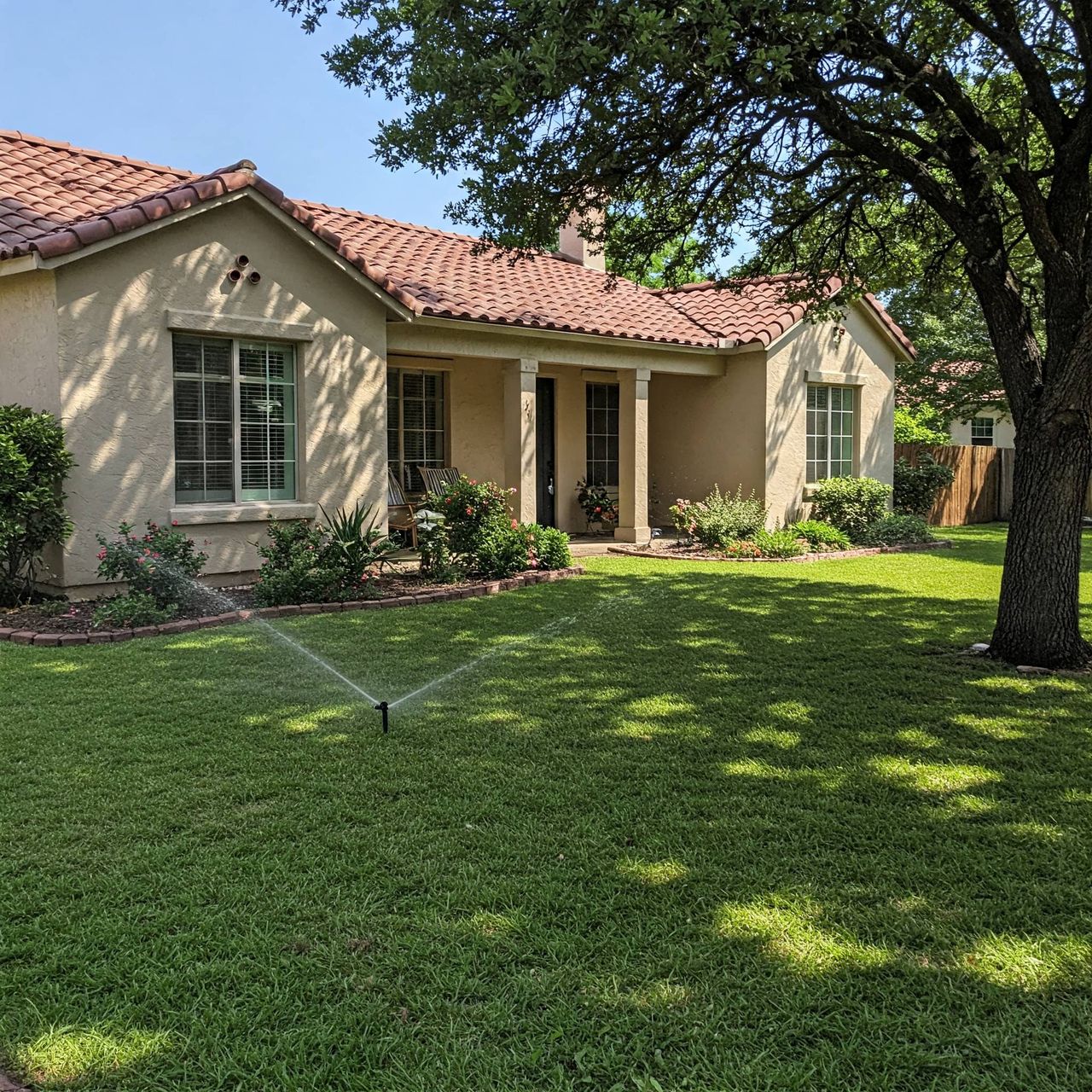 Sprinkler system upgrade and retrofit in Austin yard