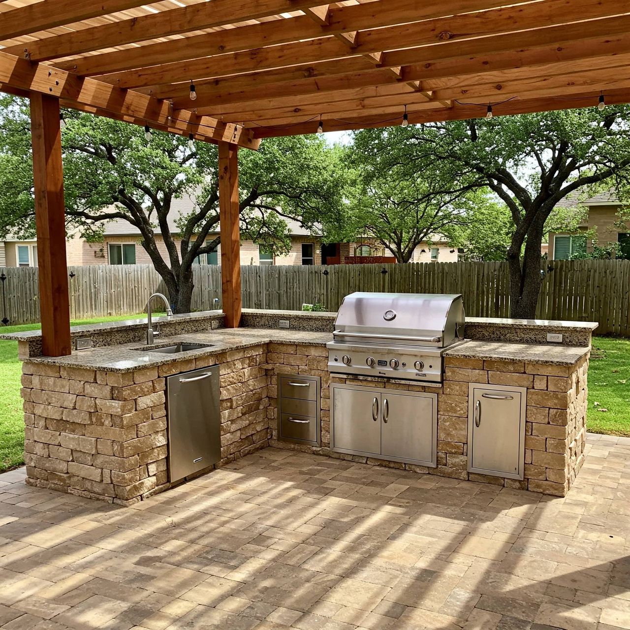 Custom outdoor kitchen installation in Austin, TX