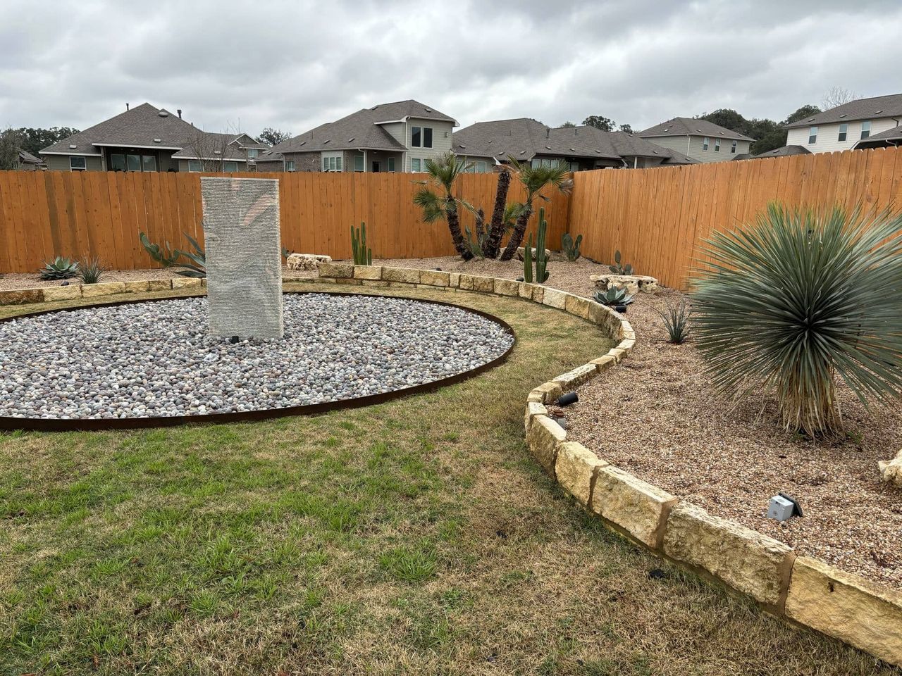 Lawn to xeriscape conversion in Austin
