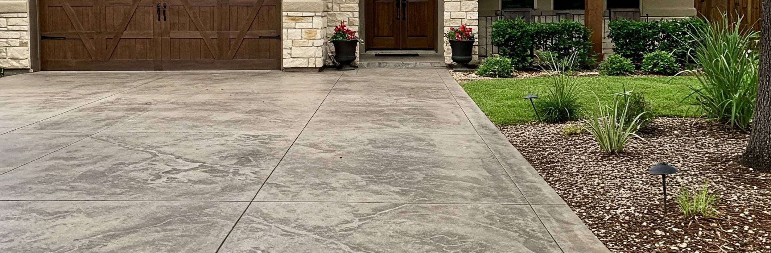 Concrete overlay installation on Austin patio surface