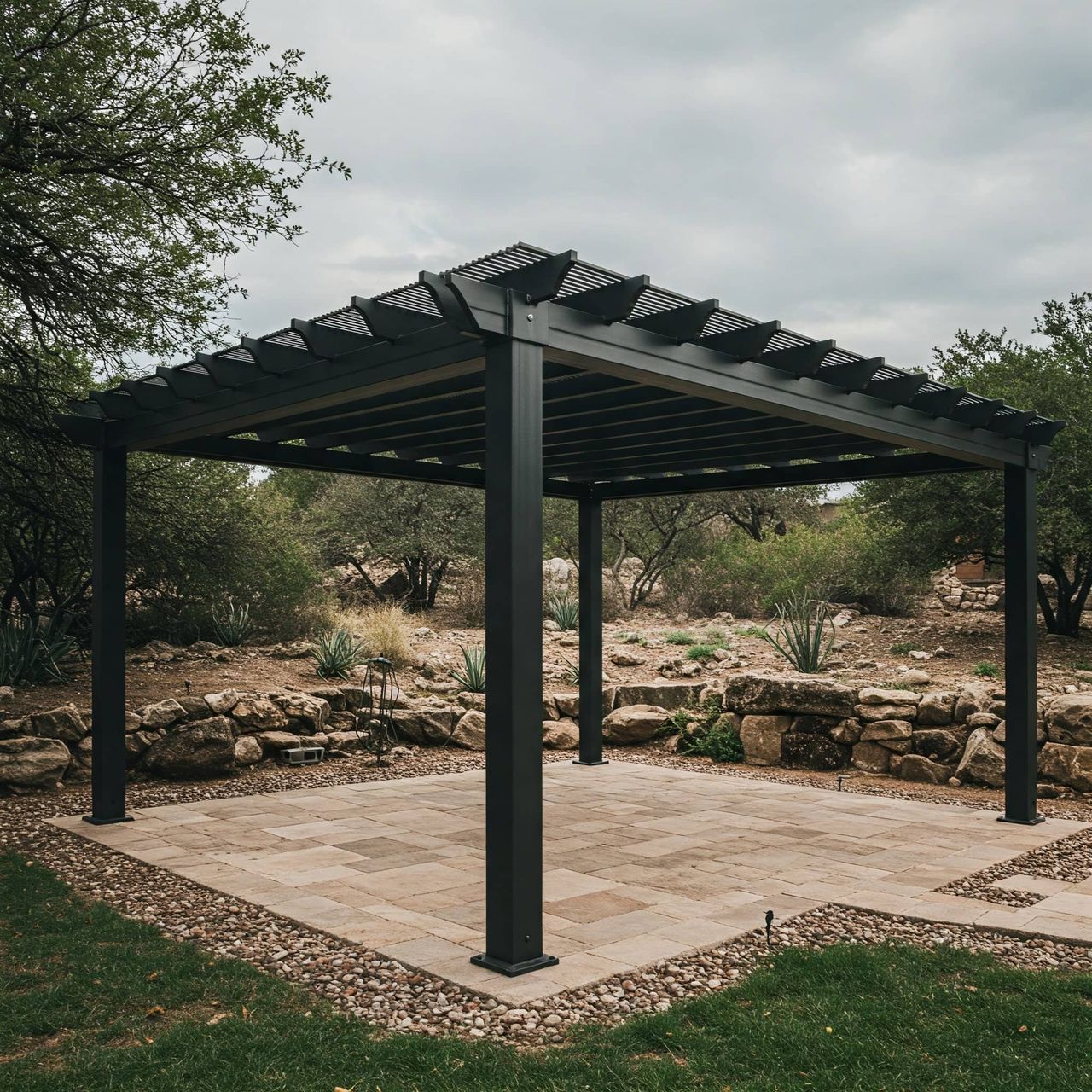 Pergola framing materials and finish options in Austin