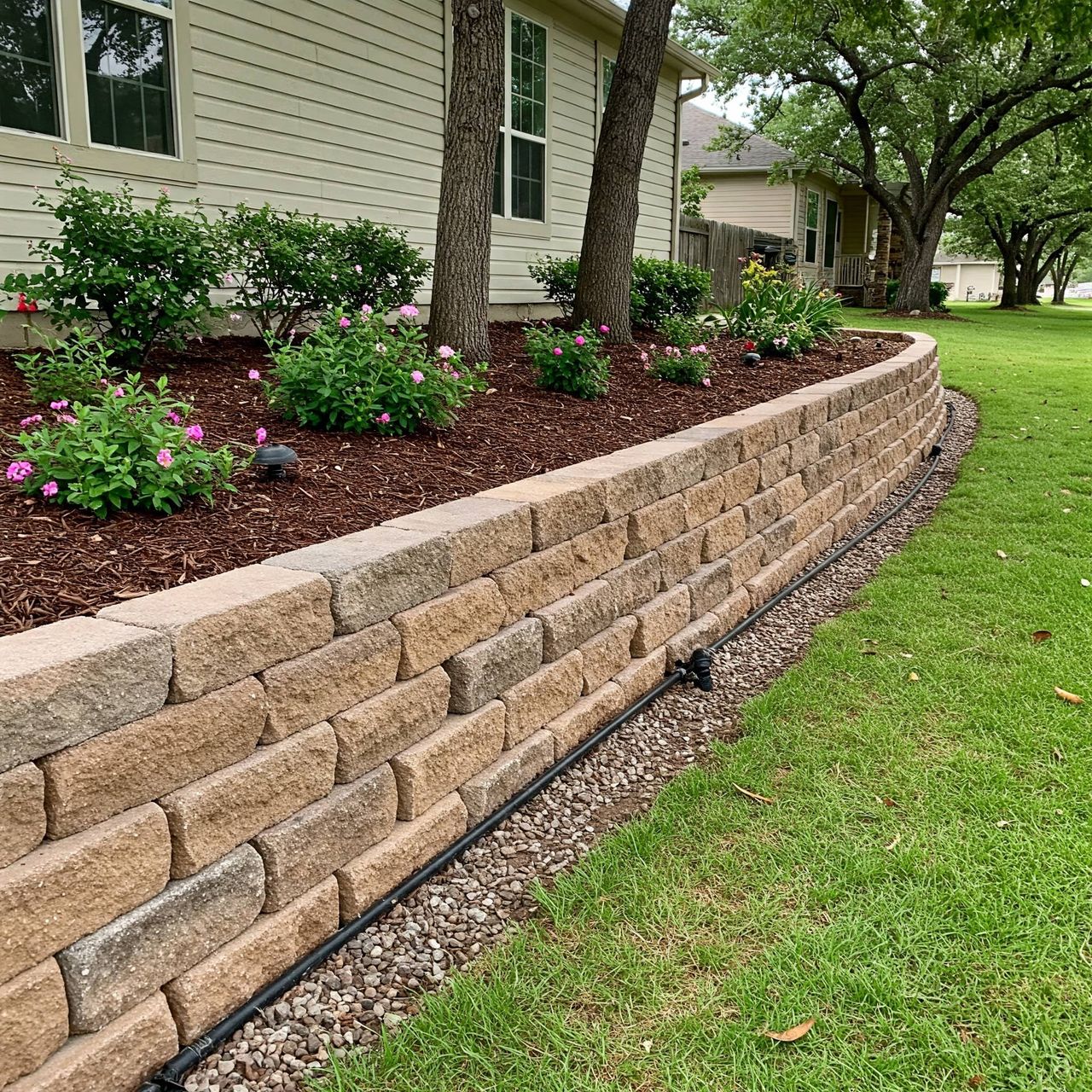 Retaining wall drainage integration for Austin properties