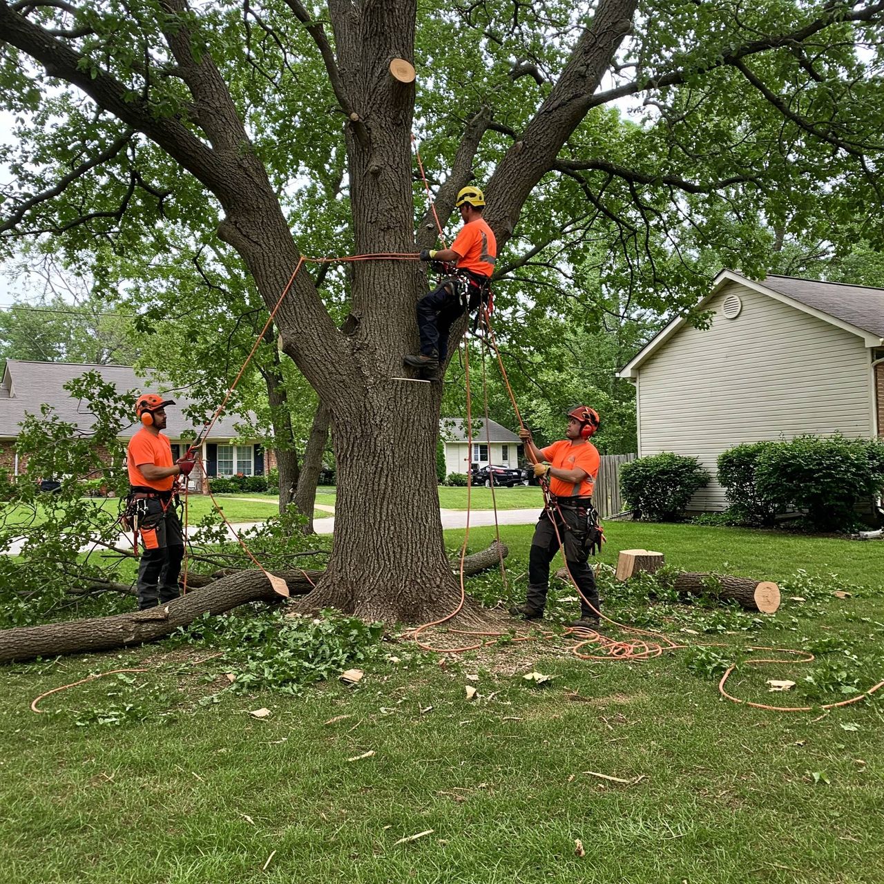 Safe tree removal on a residential property in Austin