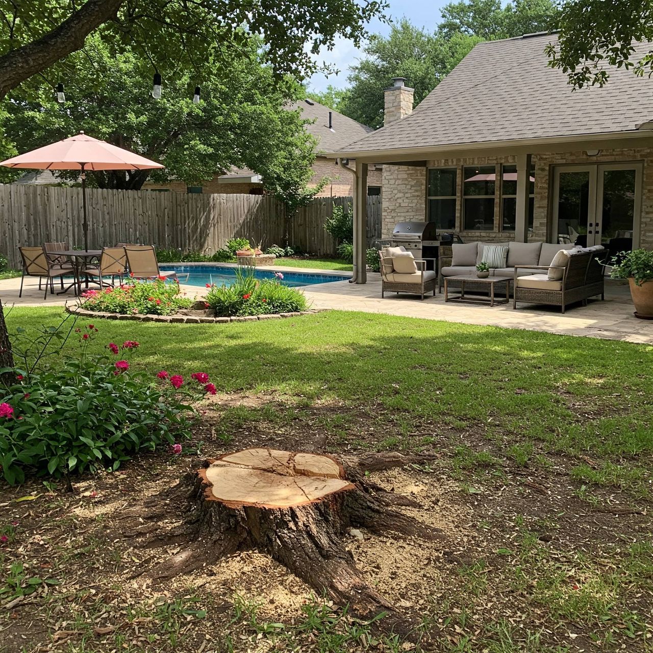 Stump grinding and removal after tree takedown in Austin