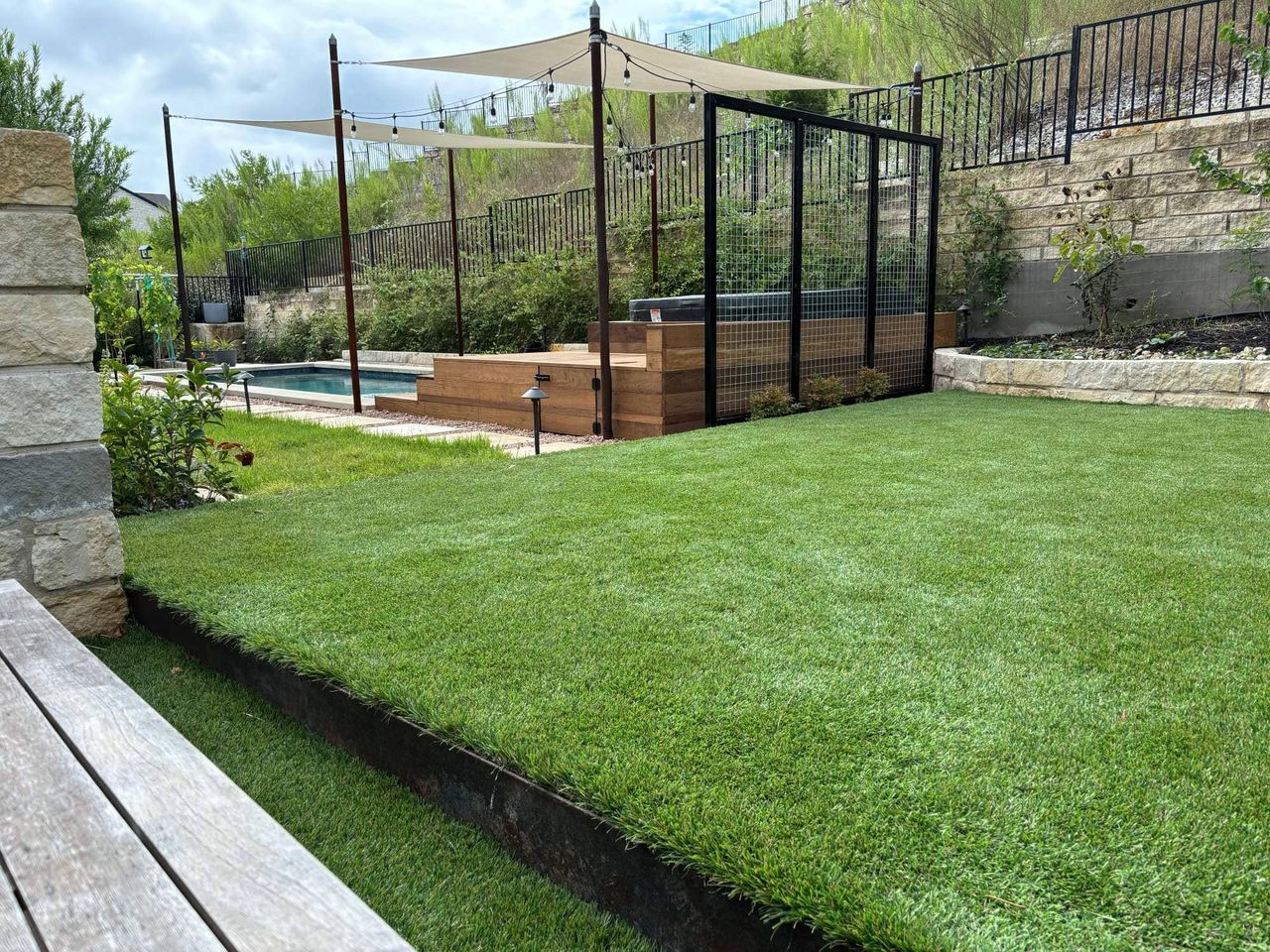 Artificial turf installation for Austin residential lawn