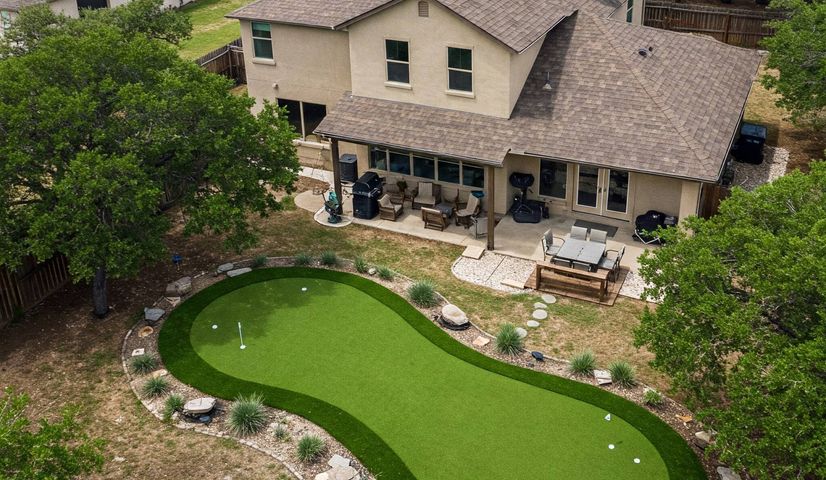 Custom putting green turf installed in Austin TX