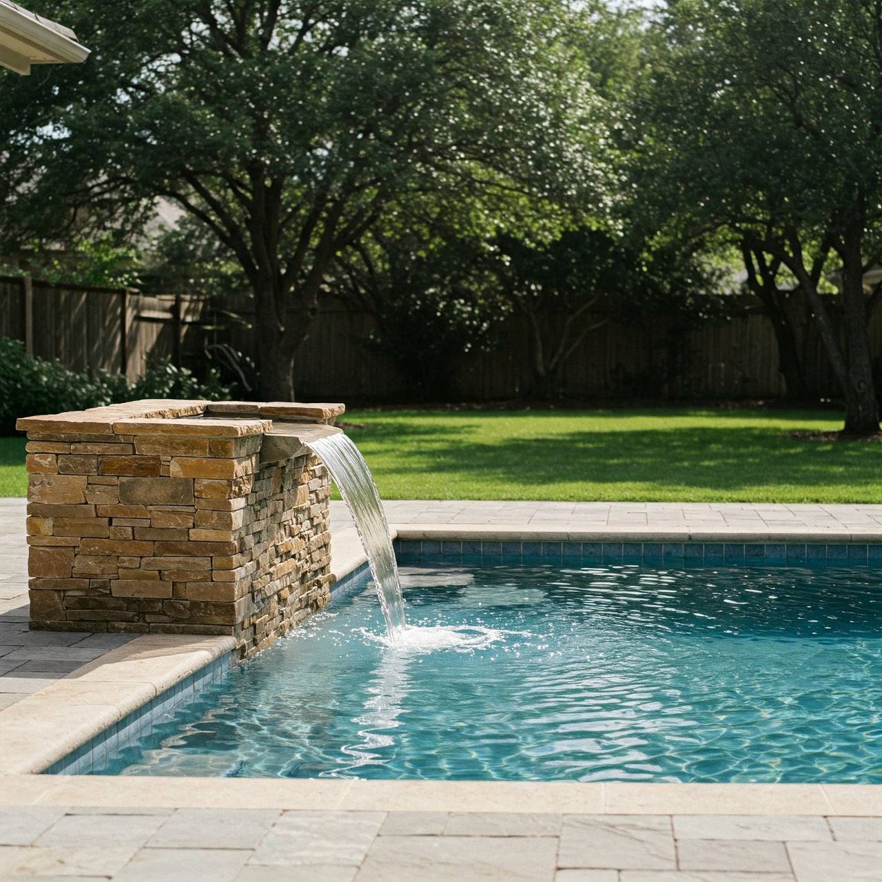 Custom fire and water feature installation in Austin, TX