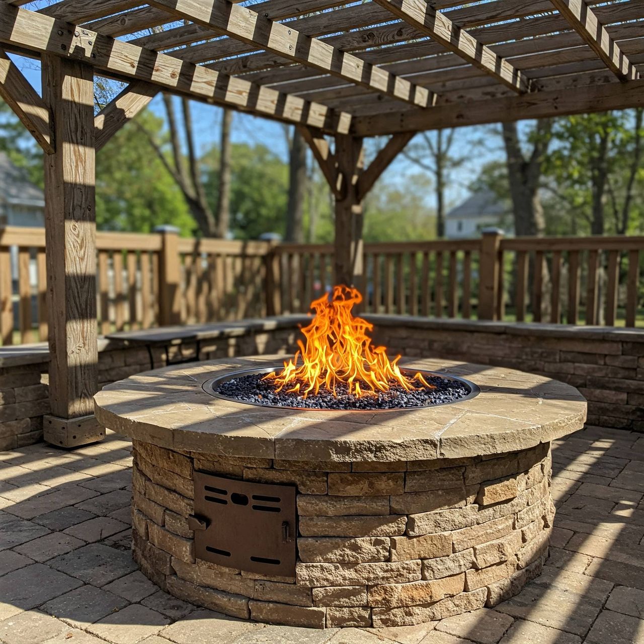 Gas line and electrical hookups for Austin fire features