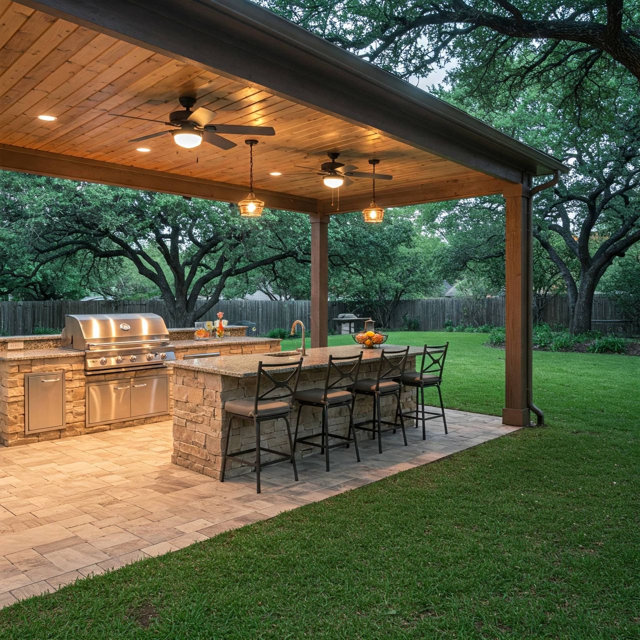 Outdoor feature lighting and ambiance upgrades in Austin