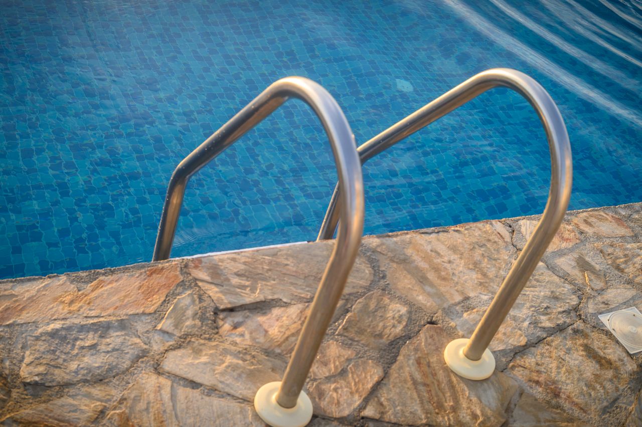 natural stone pool surround